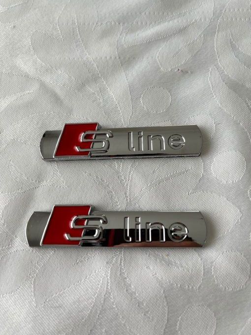 2 logo s line ailes coffre AUDI chrome brillant